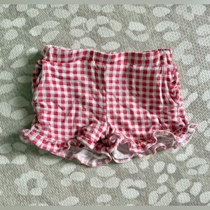 Posh peanut watercolor gingham 2T French Terry short